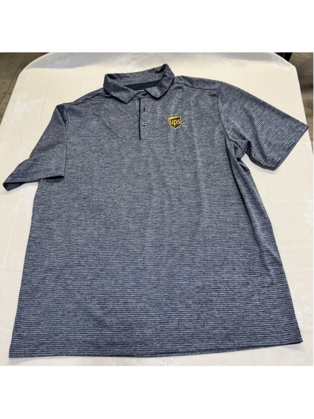 UPS United Parcel Service Men's Polo Embroidered Shirt Port Authority Gray XL